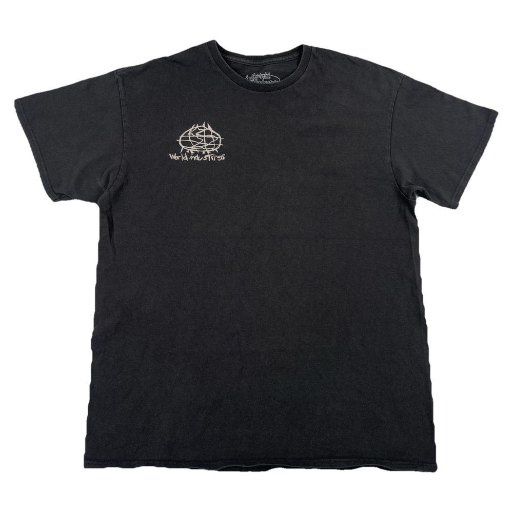 World Industries Devil Man T-Shirt Skateboarding Black Men's Large (Small Hole)